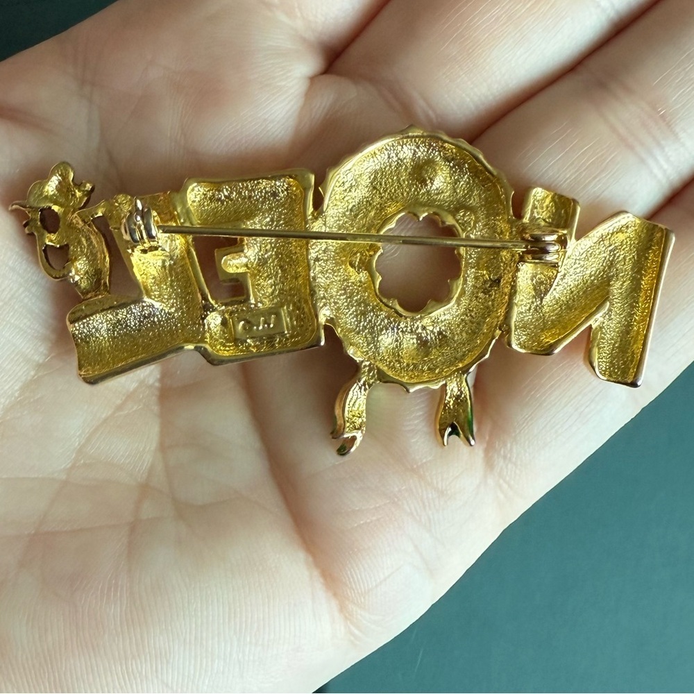 Vintage JJ Jonette Jewelry NOEL Christmas Brooch Pin - Picture 4 of 7